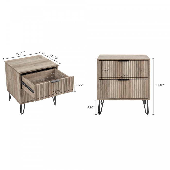 Ensemble moderne Dumbo 2 pieces de commode en gris rustique