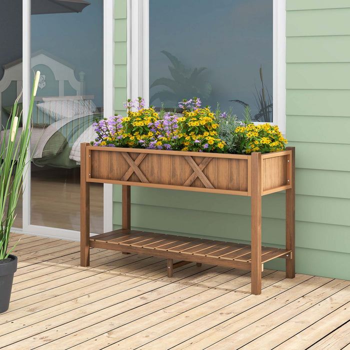 Costway Hips Souleve Lit De Jardin Poly Bois Eleve Planter Boite Avec Les Jambes, Cafe Etagere De Stockage