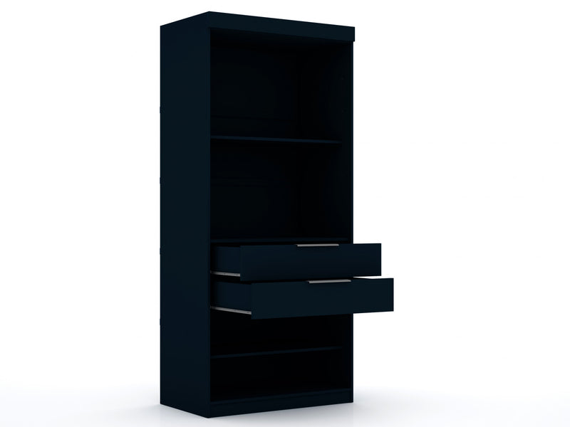 Armoire contemporaine moderne Mulberry 36\" en bleu minuit - Ensemble de 3