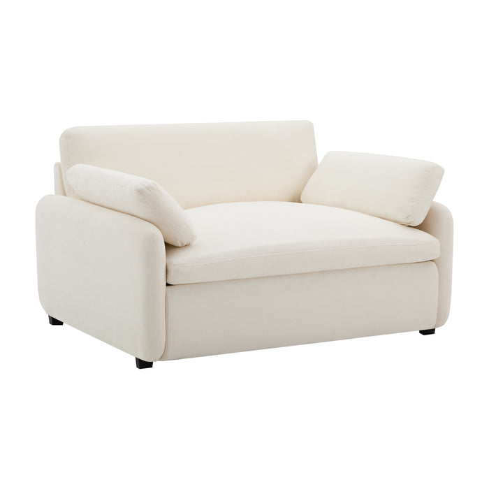 Fauteuil d’appoint surdimensionne Olivia avec coussins, blanc