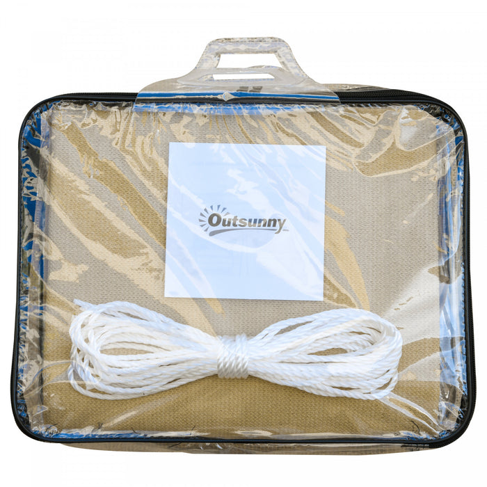 Outsunny Rectangle 20'x 16' Pare-soleil Voile Couverture Superieure En Tissu Abri Exterieur Fenetre De Jardin Sac De Transport De Sable Sable
