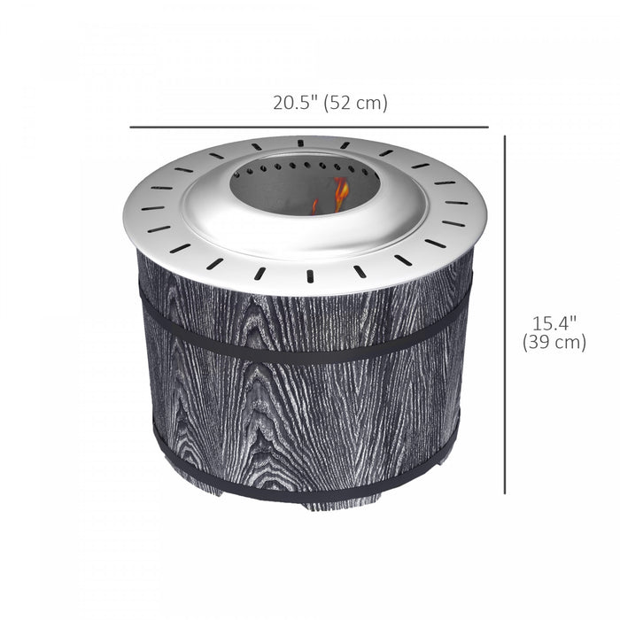 Outsunny Foyer Sans Fumee Avec Tapis, 20\" Firepit, Oxyde De Magnesium, Noir