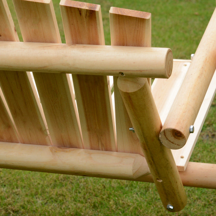 Causeuse D'exterieur Outsunny De 6,5 Pi Pour 2 Personnes Balancoire De Jardin En Bois Massif Naturel Sur Pied