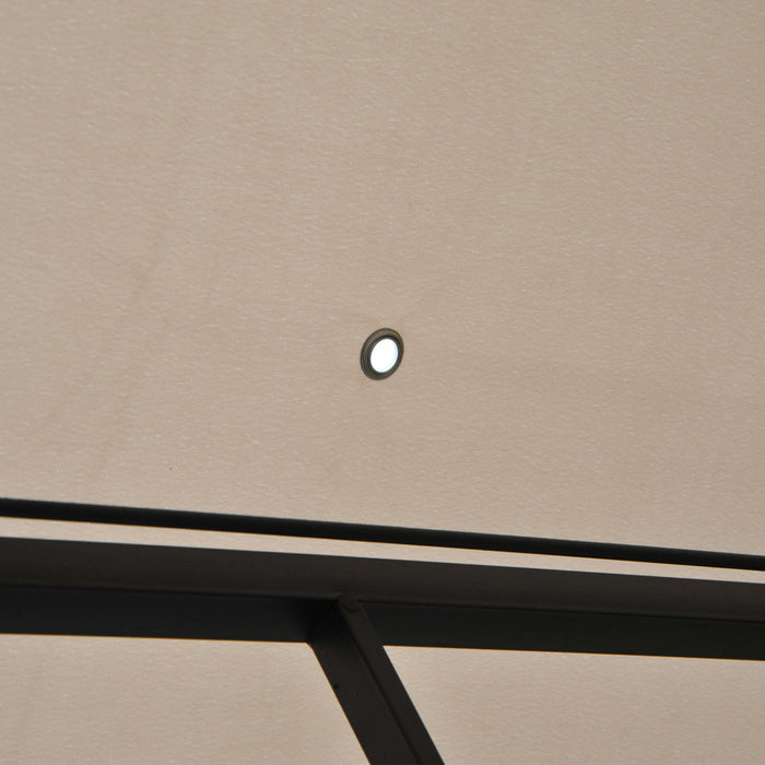 Tonnelle Barnum Style Colonial Dim. 3l X 3l X 2,7h M Double Toit 4 Moustiquaires Laterales Avec Zip Beige