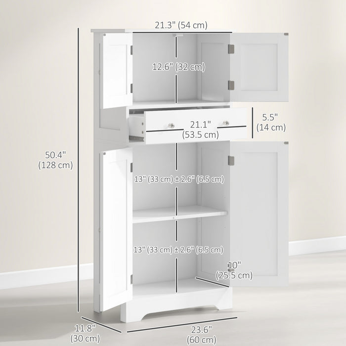 HOMCOM Armoire de rangement pour garde-manger de cuisine 50,5\" avec portes