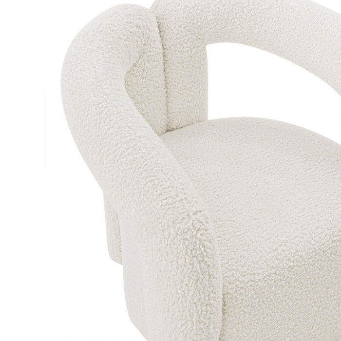 Fauteuil lounge Darian moderne en boucle blanc - Lot de 2