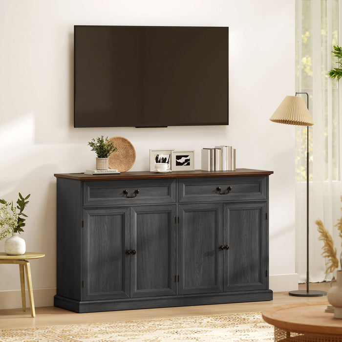 HOMCOM Buffet avec Station de Chargement, 55\", noir