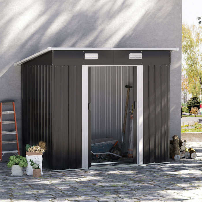 Outsunny Abri De Jardin Avec Portes Verrouillables, Noir