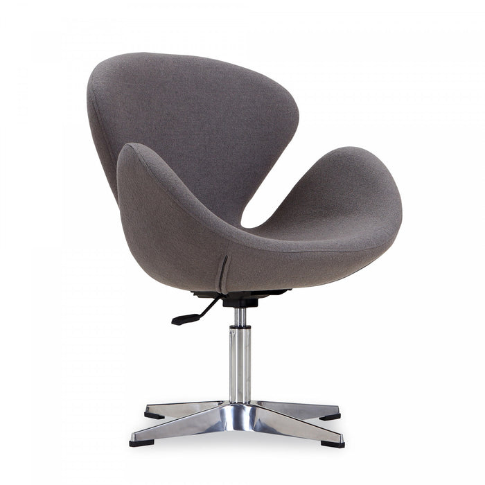 Fauteuil lounge pivotant moderne Raspberry en tissu gris - Lot de 2