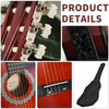 Soozier 39.5 Inch Electric Guitar Kit, Classic Acoustic Guitar for Beginner with Nylon/Steel Strings, Beige Strap, 3 Picks and Case Bag, Wine Red