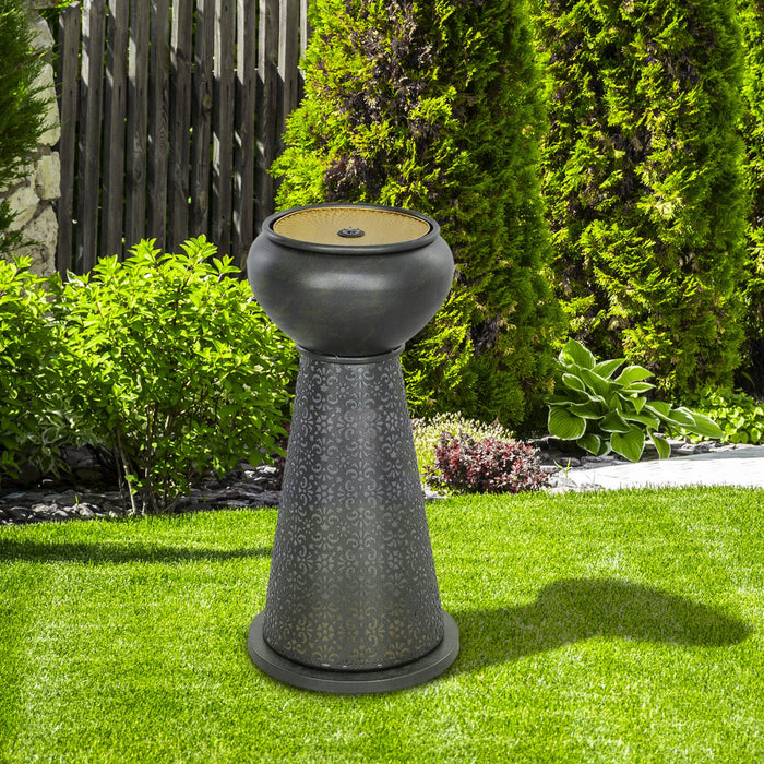 Outsunny Fontaine D'eau Exterieure, Fontaine Cascade Avec Led, Multicolore
