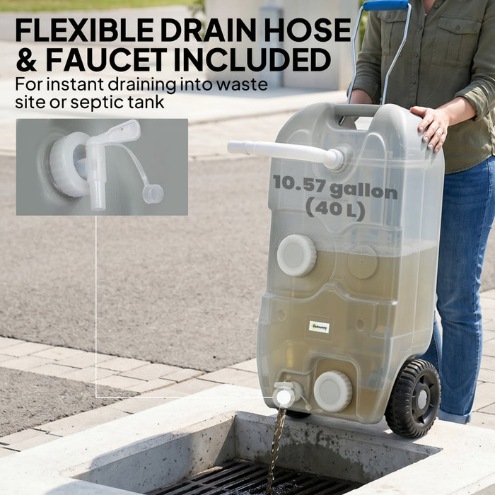 Outsunny Reservoir d'eau portable de 10,6 gallons pour le stockage des eaux