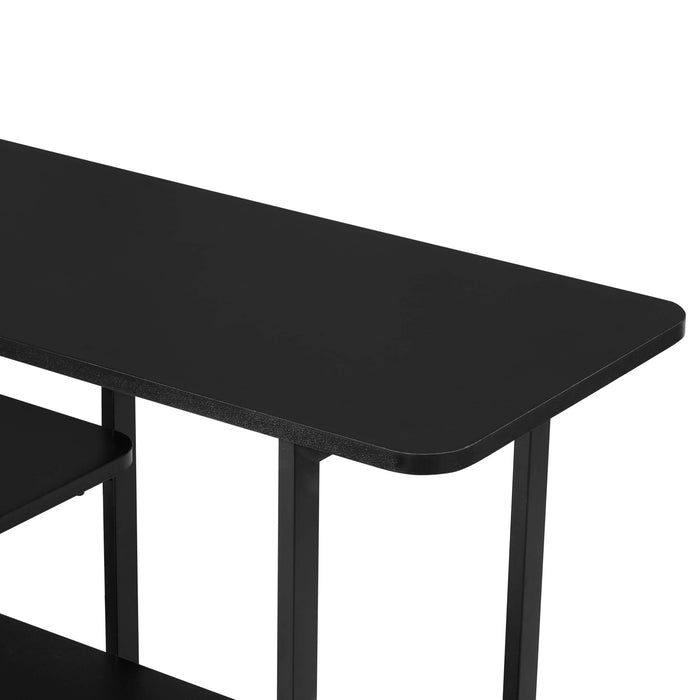 Console moderne contemporaine Celine 71\" en noir (3 etageres)