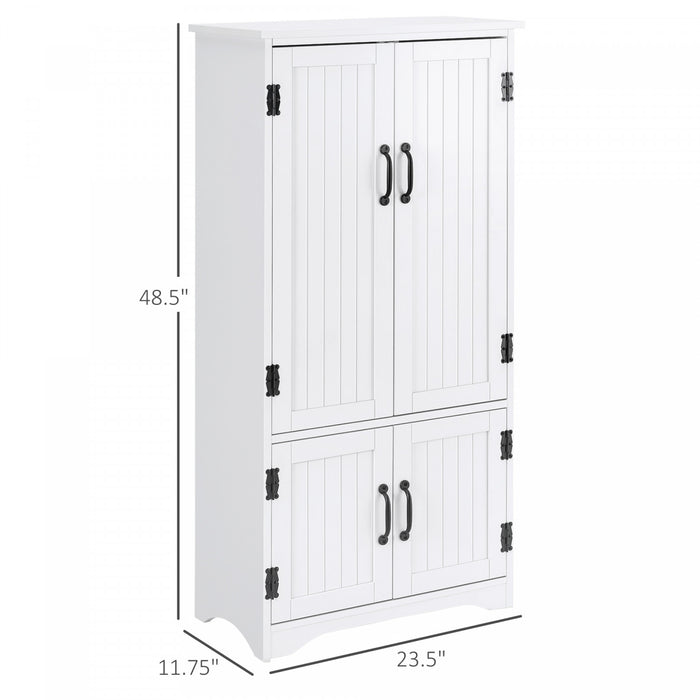 HOMCOM Garde-Manger Cuisine 48\" Armoire Rangement Etageres Blanc