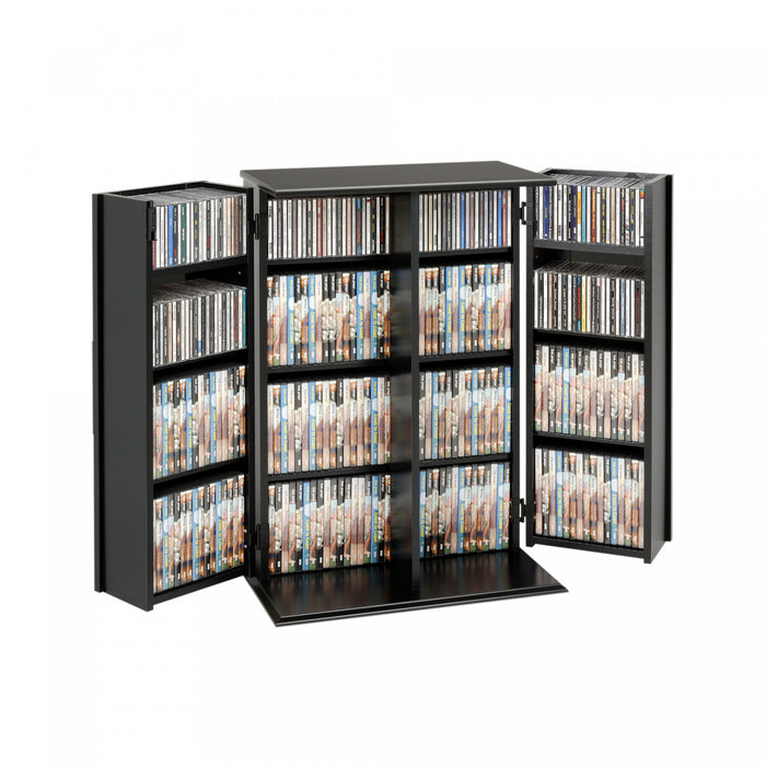 Armoire de rangement multimédia verrouillable - noire