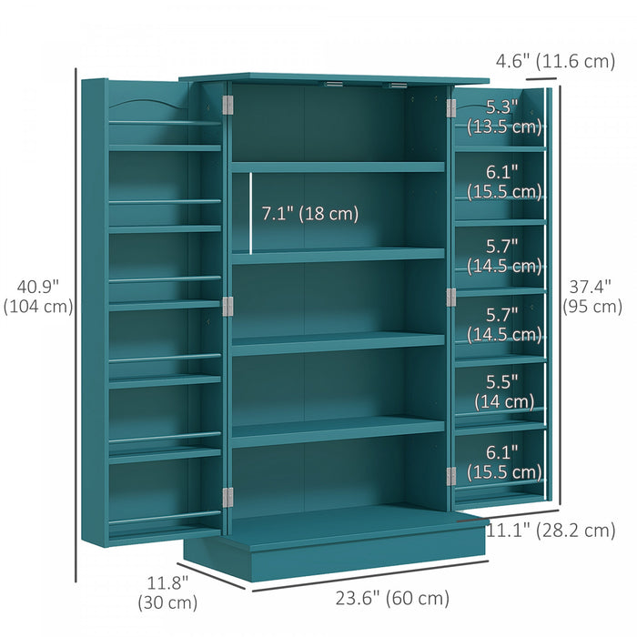 HOMCOM Armoire de rangement avec etageres a 5 niveaux, 12 etageres a epices