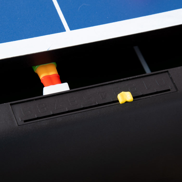 Soozier 43'' Table Multi-jeux 4 En 1 Compacte, Table De Billard, Hockey, Table De Tennis, Jeu De Baby-foot Avec Tableaux De Score, Balles, Queues, Craie, Pinceau, Pour Toute La Famille