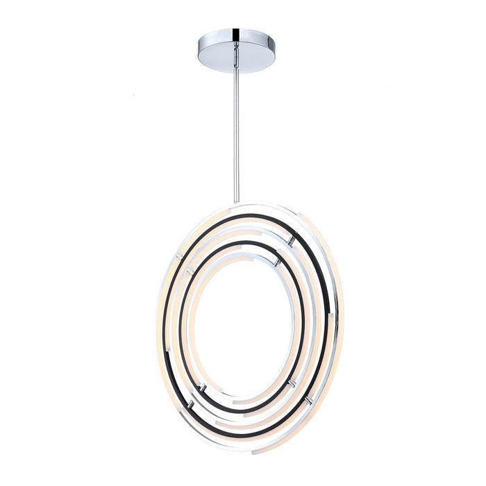 Luminaire suspendu de la collection Trilogy avec lumière à DEL intégrée de 32 po - nickel poli