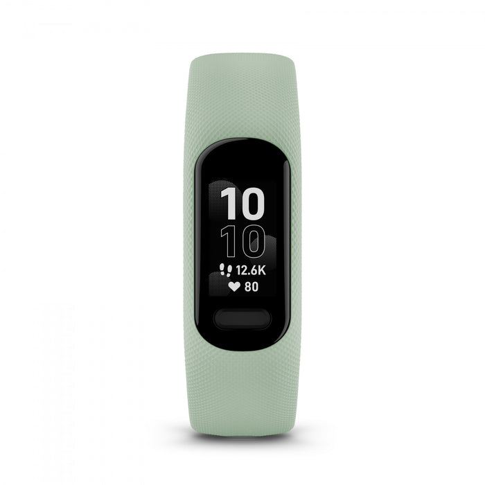 Garmin Vivosmart® 5 Montre Connectee Gps - Suivi D'activite Avec Boitier Noir Et Bracelet En Silicone Menthe Fraiche