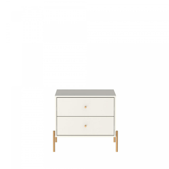 Table de nuit Jasper Moderne 25\" en blanc casse (2 tiroirs) - Lot de 2