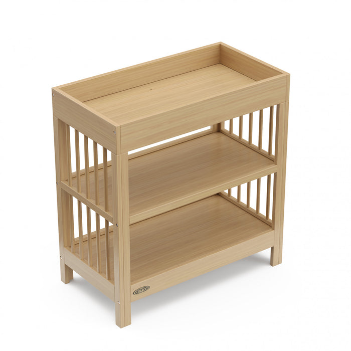 Table a langer Graco Teddi avec matelas a langer resistant a l’eau – Bois flotte
