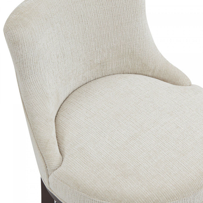 Tabouret de comptoir moderne en chenille Lucia avec structure en bois, naturel - Lot de 3