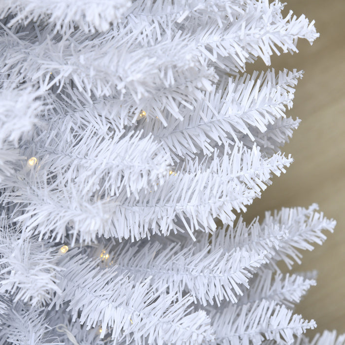 Homcom Arbre De Noel Artificiel Illumine 7 Pi Avec Lumieres Led Blanc Chaud
