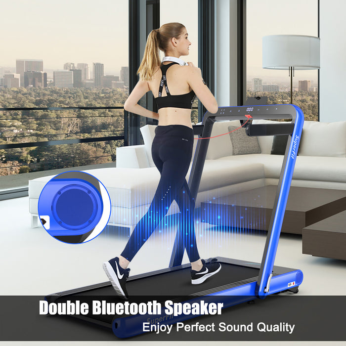 Tapis De Course Pliant 2 En 1 16km/h Superfit – Avec Bluetooth Et Controle Via App
