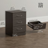 HOMCOM Bedside Table, Night Stand with 3 Drawer for Bedroom