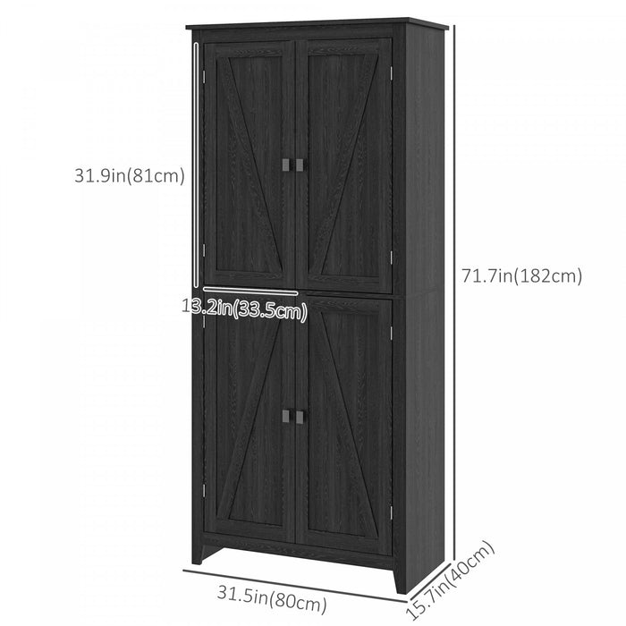HOMCOM Garde-manger de cuisine autoportant de 72 po, armoire de buffet