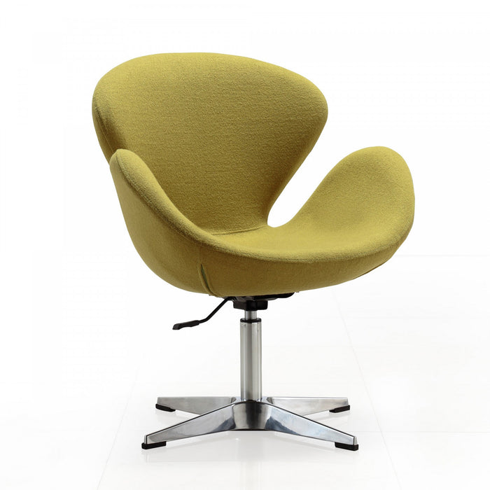 Fauteuil lounge pivotant moderne Raspberry en tissu vert - Lot de 2