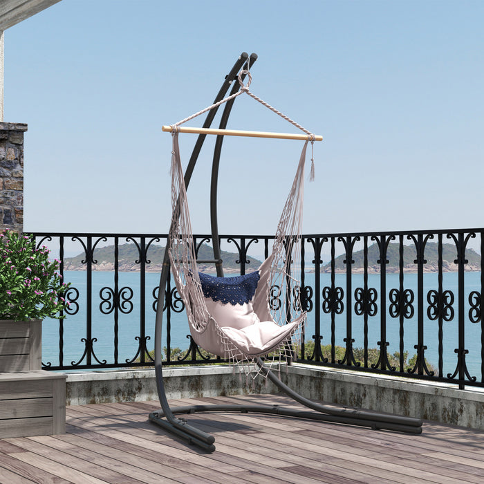 Outsunny Support De Chaise Hamac, Support De Chaise Suspendue En Acier