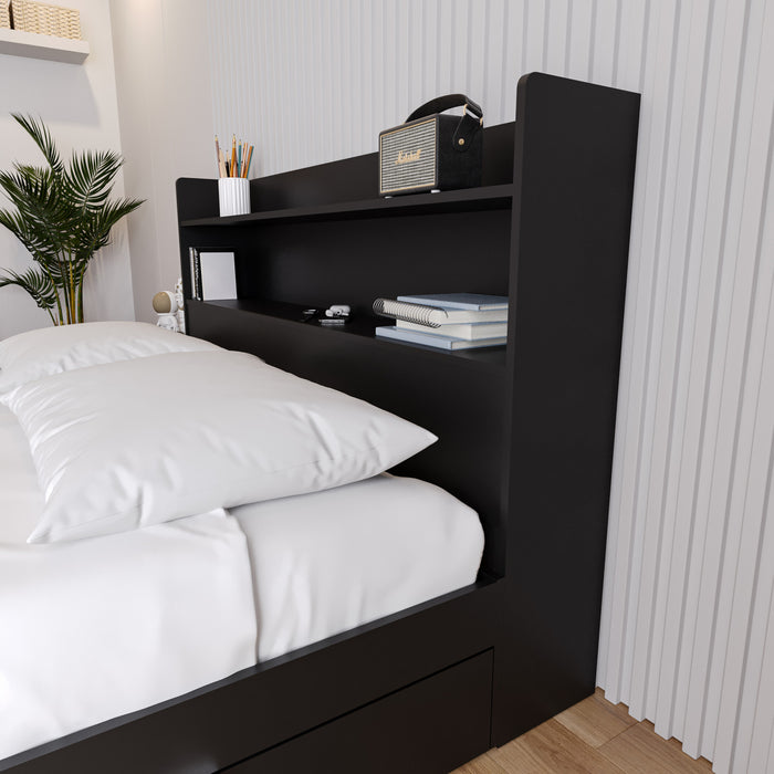 Tête de lit bibliothèque Hunter Nordika - noire