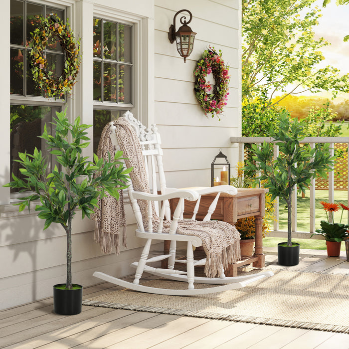 HOMCOM Lot de 2 fausses plantes a 345 feuilles, lauriers realistes, vert