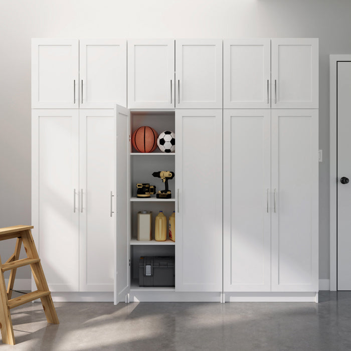 Elite Plus Armoire De Rangement De Garage A 3 Tablettes, 6 Pieces – Blanc