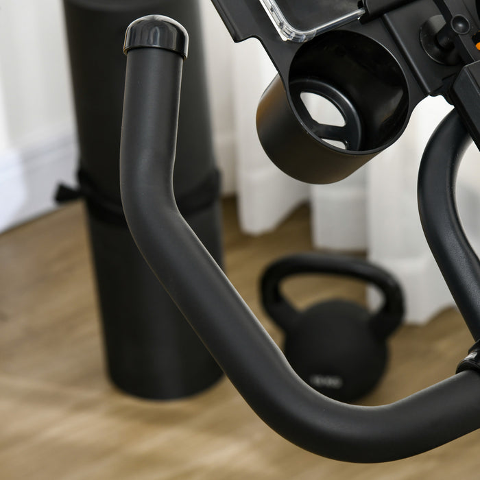 Soozier Velo Stationnaire Vertical Ajustable avec Affichage LCD, Noir