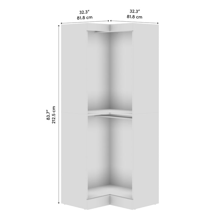 Organisateur de garde-robe en coin Pur de Bestar de 33 po (L) - blanc