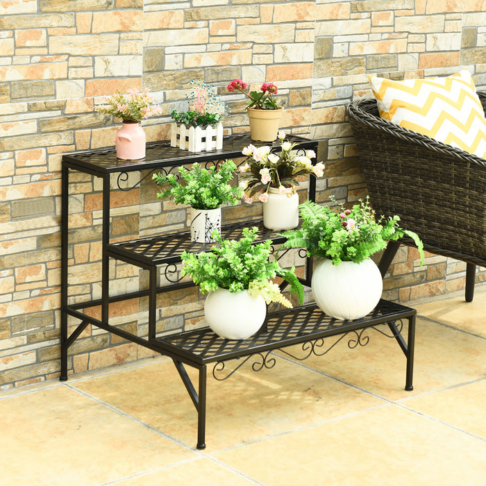 Presentoir Pour Plantes 3 Niveaux, Porte-plantes Sur Pieds, Porte-plantes Multifonctions Pour Interieur Et Exterieur, Pour Collections De Petites Plantes, Presentoir Pour Pots De Fleurs, Pour Veranda, Jardin Et Balcon