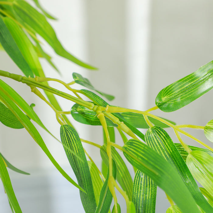 Outsunny Bambou artificiel, fausse plante decorative de 5pi dans un pot