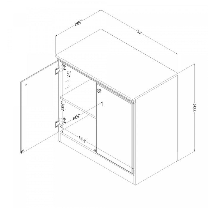  Petite armoire décorative Morgan à 2 portes - chêne nordique