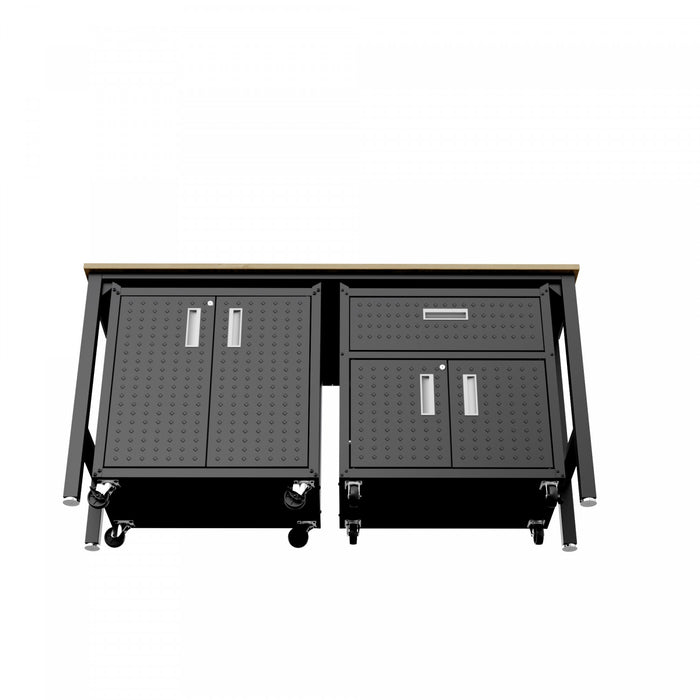 Ensemble de garage moderne Fortress 3 pieces en gris charbon