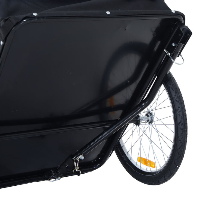 Homcom Remorque Pour Velo Porte-bagages Pour Velo Chariot Avec Housse Blanc Noir