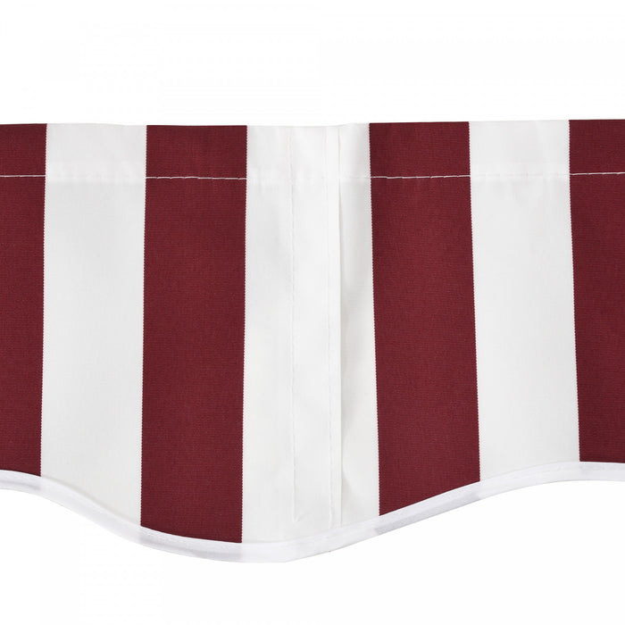 Outsunny Couverture De Remplacement En Tissu Pour Store Retractable De 12' X 10' Protection Contre Les Uv Rouge Et Blanc