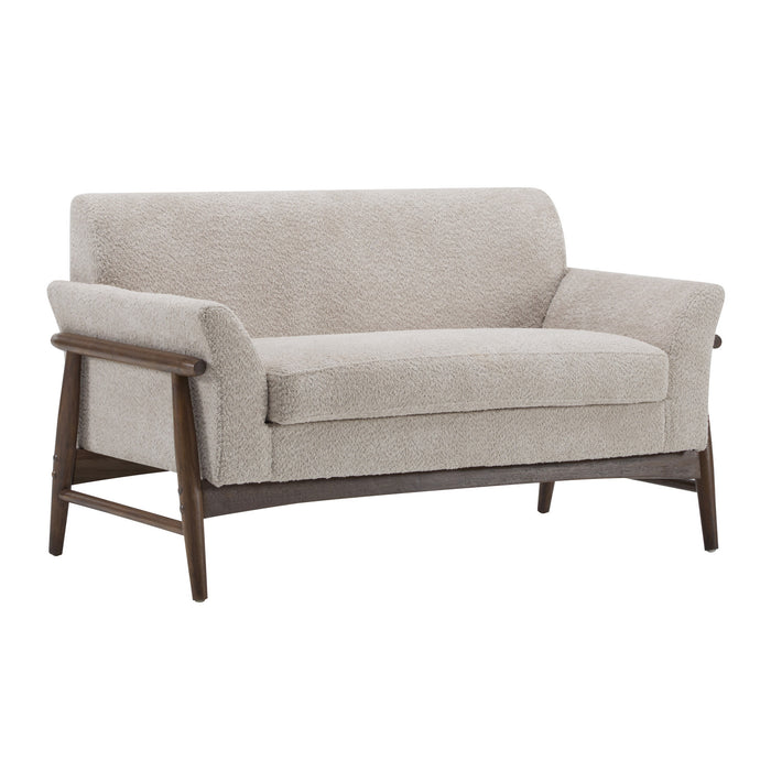 Harper Canape deux places compact moderne en tissu, amande