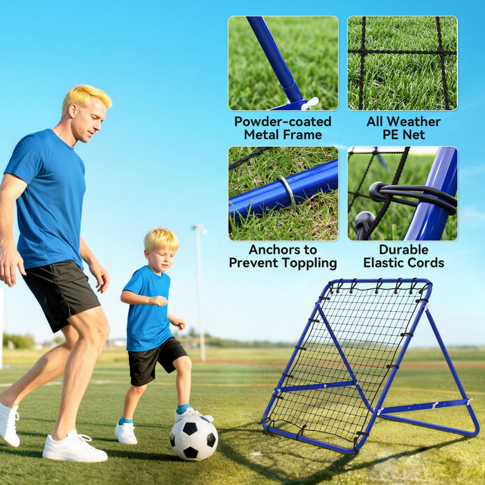 HOMCOM Filet de rebond pour entrainement au football Cible de rebond, Bleu