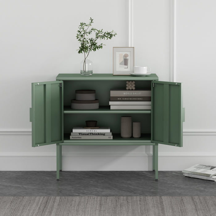 Armoire d’appoint moderne Ava 24\" en metal, vert sauge