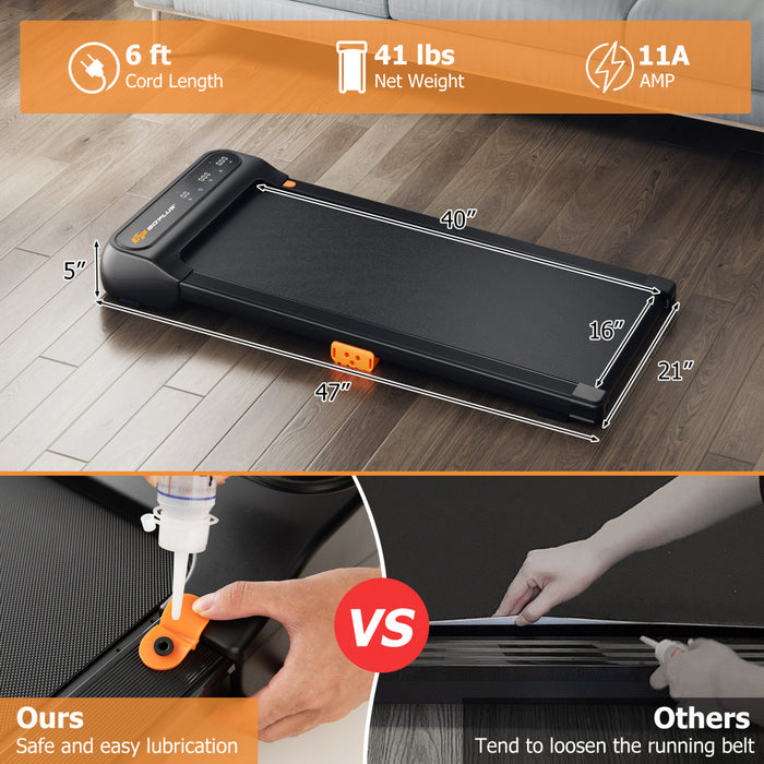 Walking Pad 2 En 1 Sous Le Tapis Roulant De Bureau Pour La Maison Avec Controle A Distance De Montre Et Ecran Led
