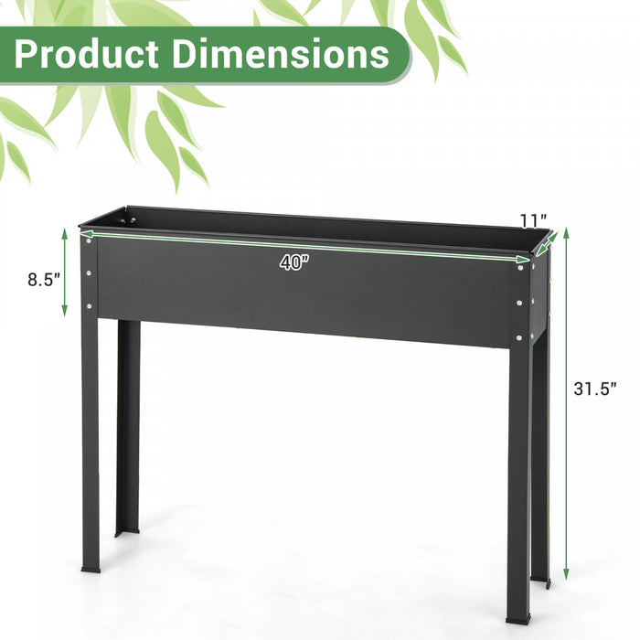 Costway 40\" Lit De Jardin Eleve Avec Les Jambes Metallique Eleve Planter Boite De Drainage Trou Arriere Cour