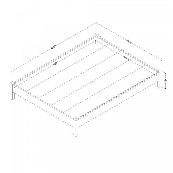  Grand lit plateforme Step One Essential - chêne blanchi