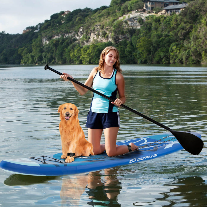 Grand Conseil Gonflable De Sup Goplus, Conseil De Pagaie Portable Avec Des Anneaux 5d Se Tiennent Sur Le Conseil De Pagaie Pour La Jeunesse Et L'adulte Marine